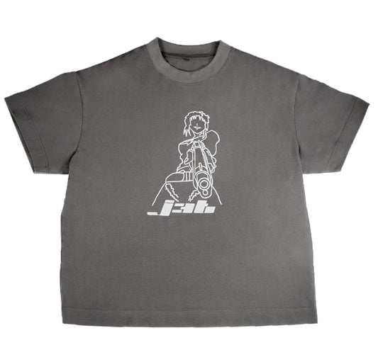 Remy Tee grey with single colored screen print on the front
